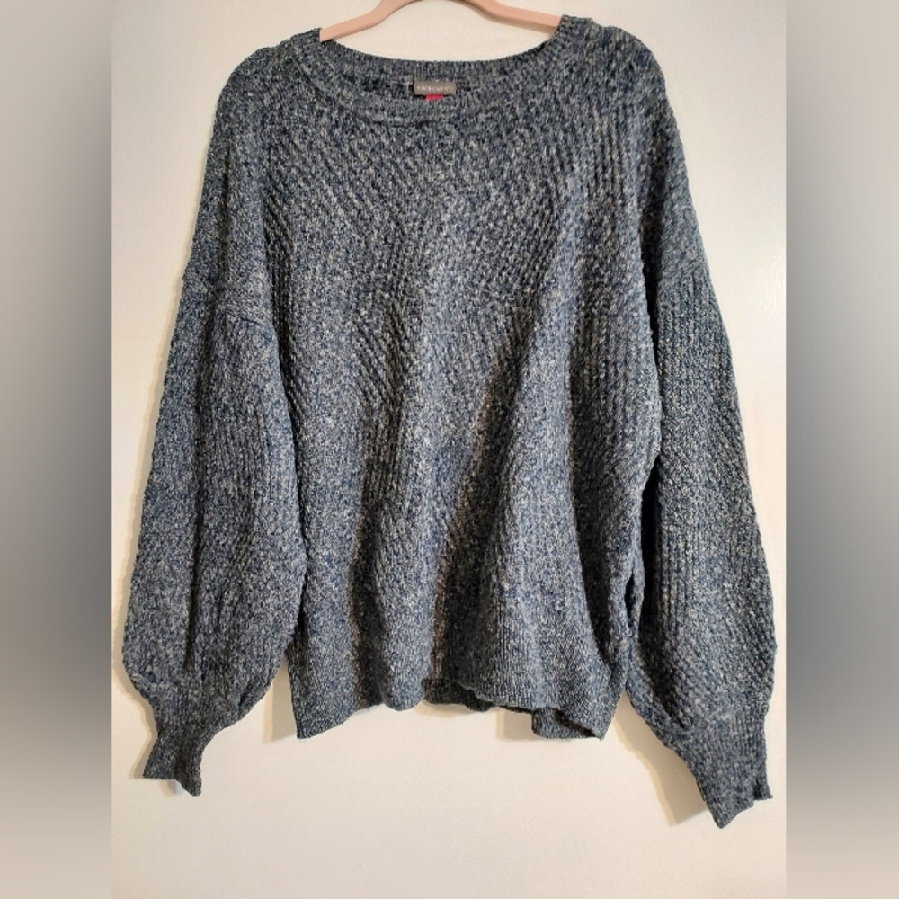 Vince Camuto Balloon Sleeve Sweater, Blue/Grey, 1x